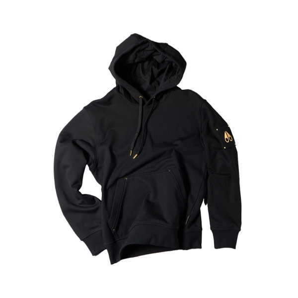 Moose Knuckles Gold Series Hartsfield Hoodie in Black | Coveti