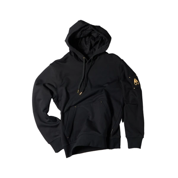Moose Knuckles Gold Series Hartsfield Hoodie in Black | Coveti
