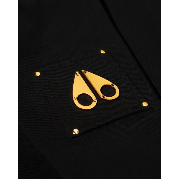Moose Knuckles Gold Series Hartsfield Zip-Up Hoodie in Black | Sweatshirts | Coveti