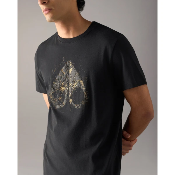 Moose Knuckles Gold Series Icebreak Logo T-Shirt in Black | T-shirts & vests | Coveti