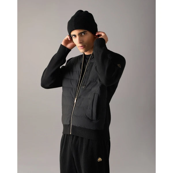 Moose Knuckles Gold Series Kamet Hybrid Down Jacket in Black | Men Jackets | Coveti