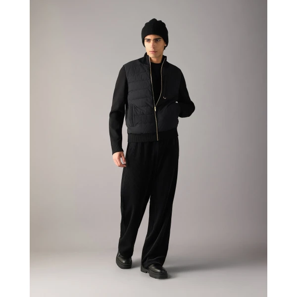 Moose Knuckles Gold Series Kamet Hybrid Down Jacket in Black | Men Jackets | Coveti
