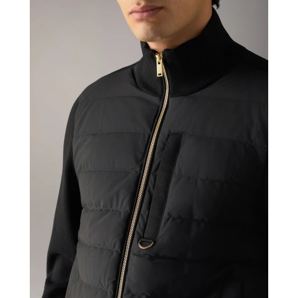Moose Knuckles Gold Series Kamet Hybrid Down Jacket in Black | Men Jackets | Coveti