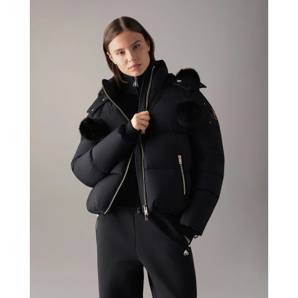 Moose Knuckles Gold Series Misti Down Puffer in Black | Jackets | Coveti