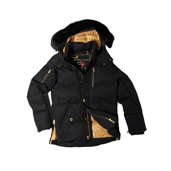 Moose Knuckles Gold Series Original 3Q Down Jacket in Black | Coveti