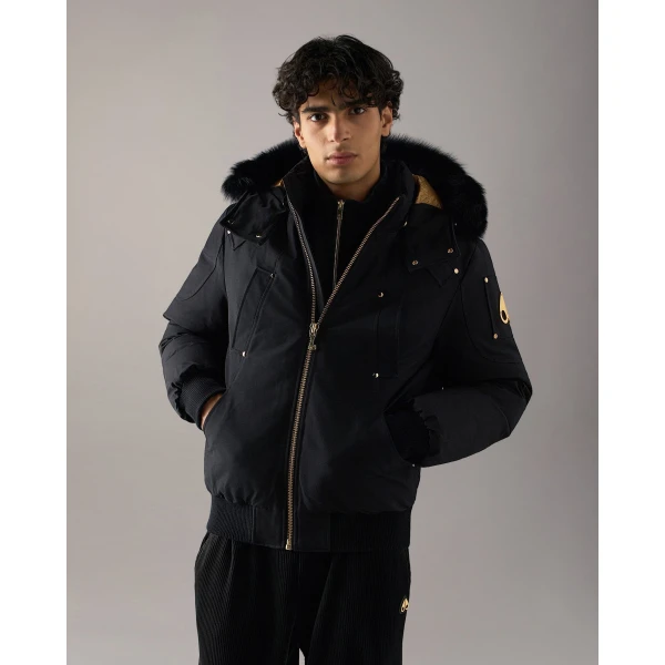 Moose Knuckles Gold Series Original Ballistic Down Bomber in Black | Men Jackets | Coveti