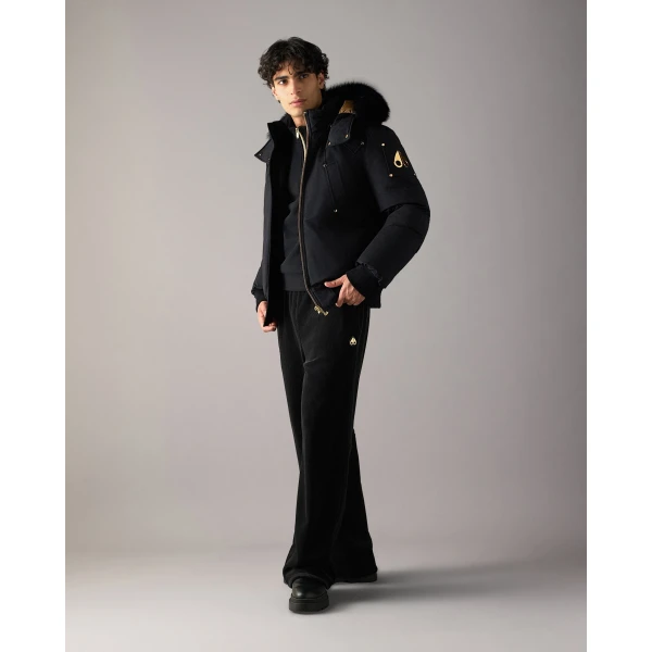 Moose Knuckles Gold Series Original Ballistic Down Bomber in Black | Men Jackets | Coveti