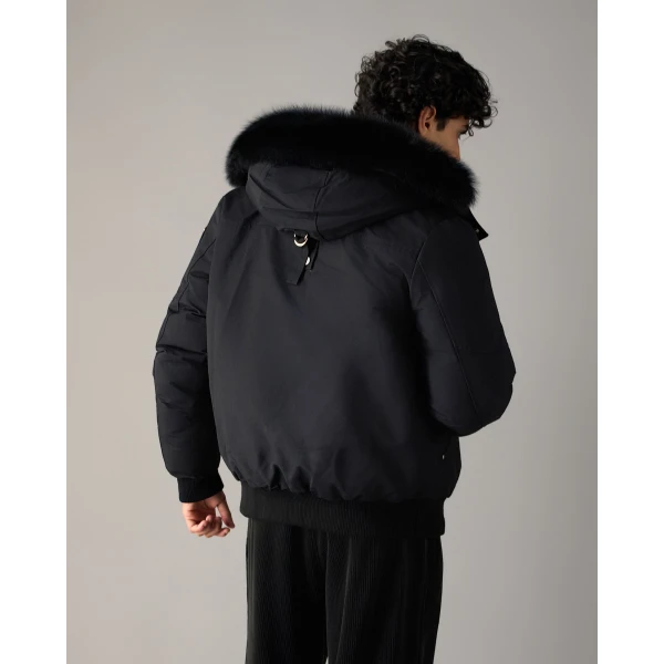 Moose Knuckles Gold Series Original Ballistic Down Bomber in Black | Men Jackets | Coveti