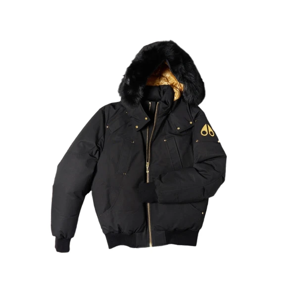 Moose Knuckles Gold Series Original Ballistic Down Bomber in Black | Coveti