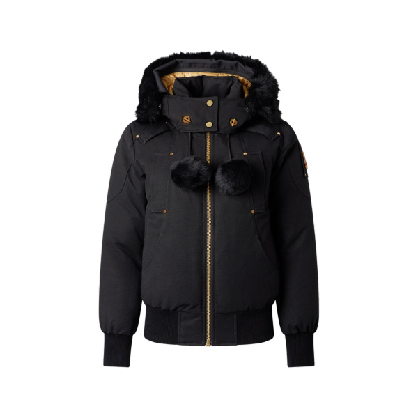 Moose Knuckles Gold Series Original Debbie Down Bomber in Black | Coveti