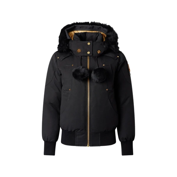 Moose Knuckles Gold Series Original Debbie Down Bomber in Black | Coveti