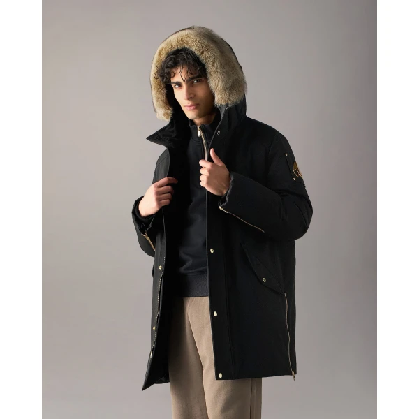 Moose Knuckles Gold Series Original Stirling Down Parka 2.0 in Black and Bronze | Men Coats | Coveti