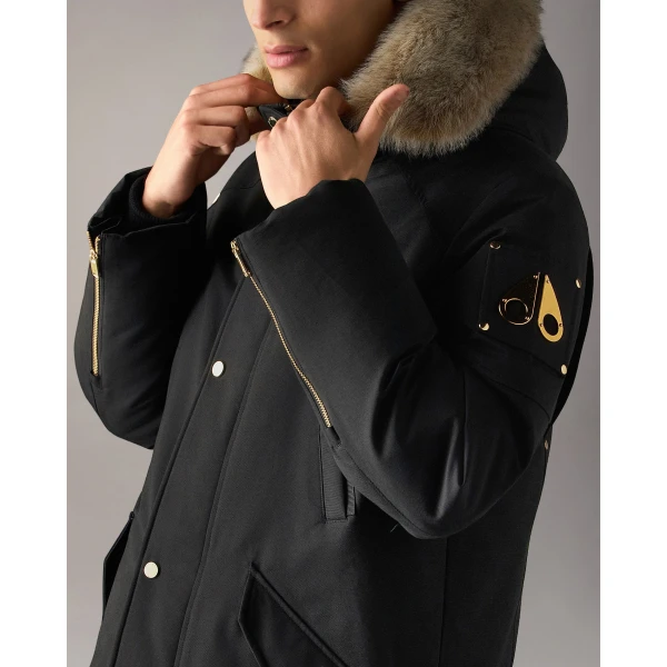 Moose Knuckles Gold Series Original Stirling Down Parka 2.0 in Black and Bronze | Men Coats | Coveti
