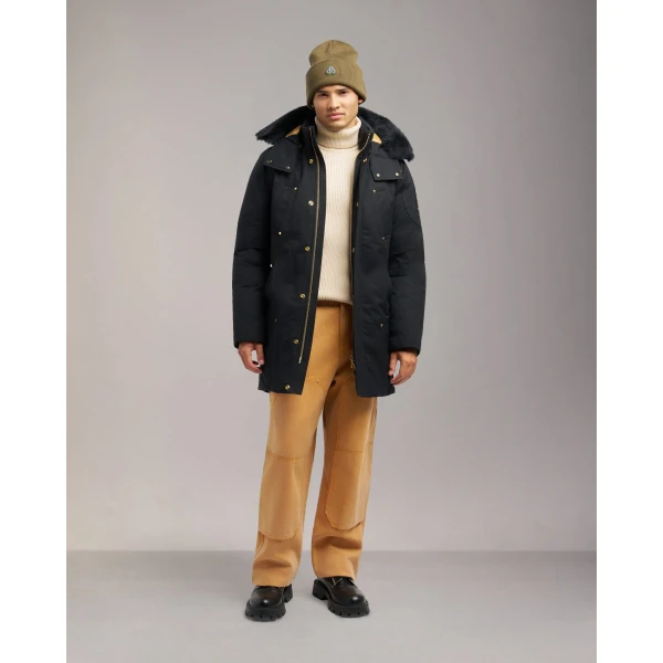 Moose Knuckles Gold Series Original Stirling Down Parka in Black | Men Coats | Coveti