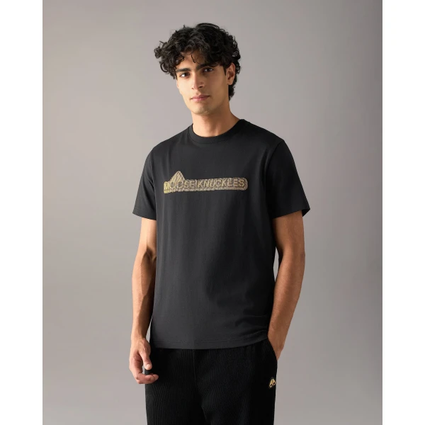 Moose Knuckles Gold Series Preston Logo T-Shirt in Black | T-shirts & vests | Coveti