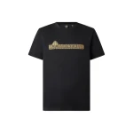 Moose Knuckles Gold Series Preston Logo T-Shirt in Black | Coveti
