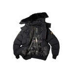 Moose Knuckles Gold Series Stagg Down Bomber in Black | Coveti