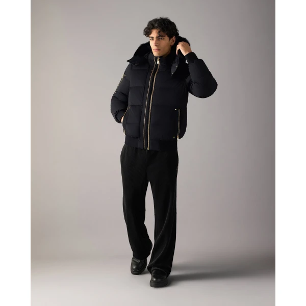 Moose Knuckles Gold Series Stagg Down Bomber in Black | Men Jackets | Coveti