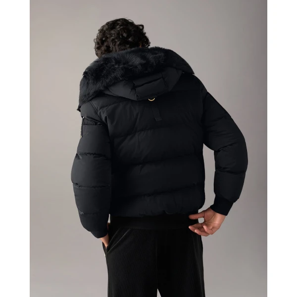 Moose Knuckles Gold Series Stagg Down Bomber in Black | Men Jackets | Coveti