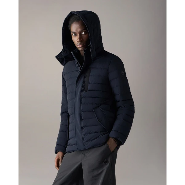 Moose Knuckles Greystone Down Jacket in Navy | Men Jackets | Coveti