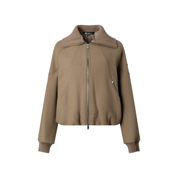 Moose Knuckles Grid 3-In-1 Wool Bomber Jacket in Ashen | Coveti