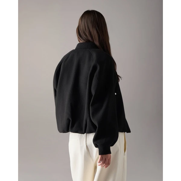 Moose Knuckles Grid 3-In-1 Wool Bomber Jacket in Black | Jackets | Coveti