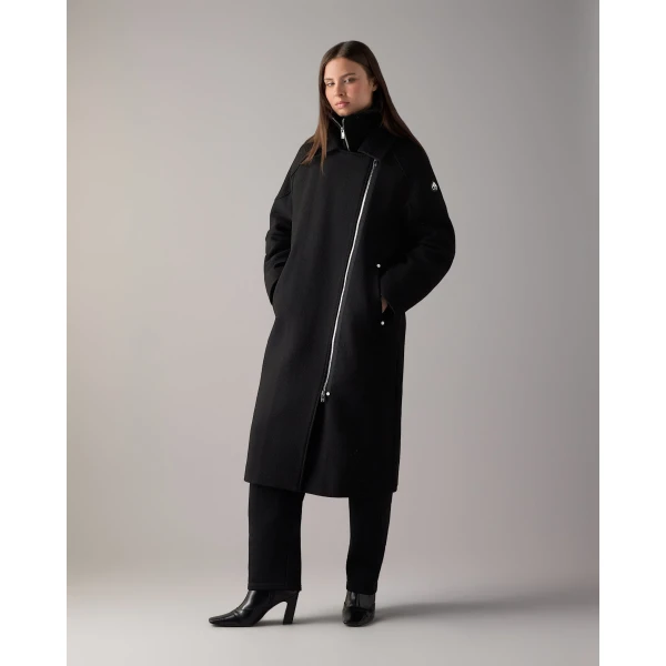 Moose Knuckles Grid 3-In-1 Wool Parka in Black | Wool Coat | Coveti