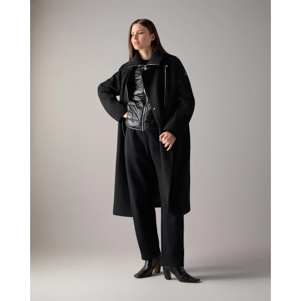 Moose Knuckles Grid 3-In-1 Wool Parka in Black | Wool Coat | Coveti