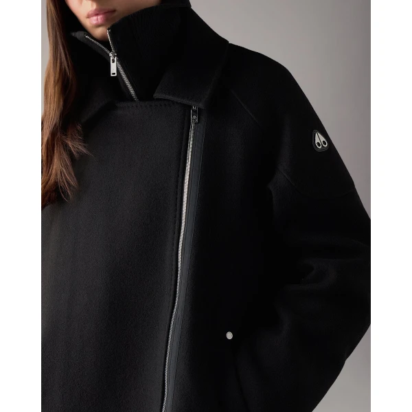 Moose Knuckles Grid 3-In-1 Wool Parka in Black | Wool Coat | Coveti