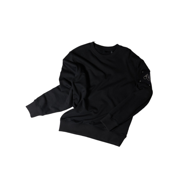 Moose Knuckles Hartsfield Crewneck Sweatshirt in Black | Coveti