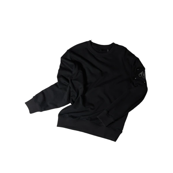 Moose Knuckles Hartsfield Crewneck Sweatshirt in Black | Coveti
