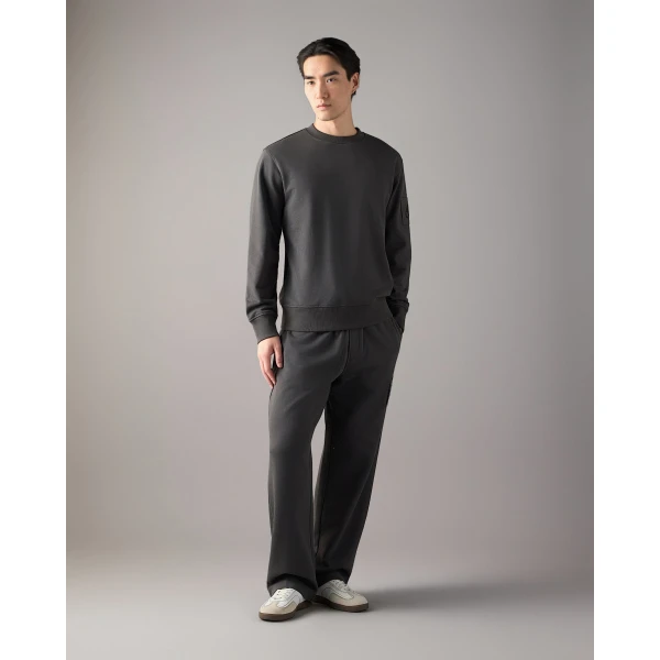 Moose Knuckles Hartsfield Crewneck Sweatshirt in Cement | Sweatshirts | Coveti