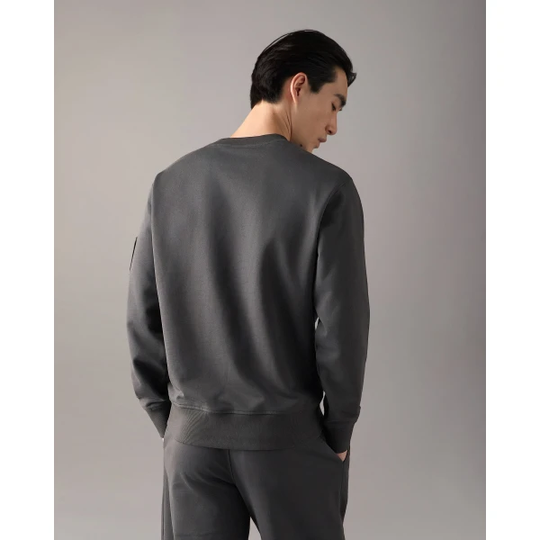 Moose Knuckles Hartsfield Crewneck Sweatshirt in Cement | Sweatshirts | Coveti