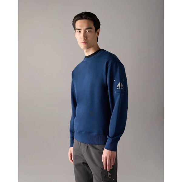 Moose Knuckles Hartsfield Crewneck Sweatshirt in Nightfall | Sweatshirts | Coveti