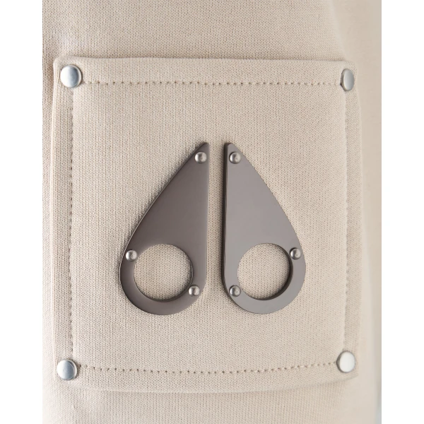 Moose Knuckles Hartsfield Zip-Up Hoodie in Alabaster | Sweatshirts | Coveti