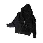 Moose Knuckles Hartsfield Zip-Up Hoodie in Black | Coveti
