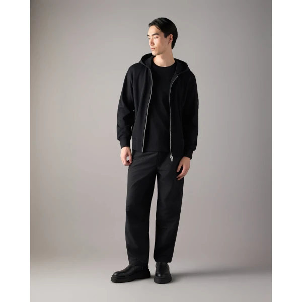 Moose Knuckles Hartsfield Zip-Up Hoodie in Black | Sweatshirts | Coveti