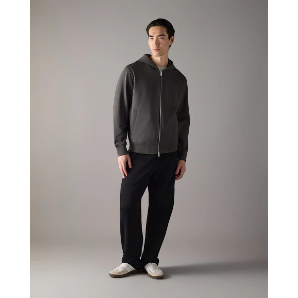 Moose Knuckles Hartsfield Zip-Up Hoodie in Cement | Sweatshirts | Coveti