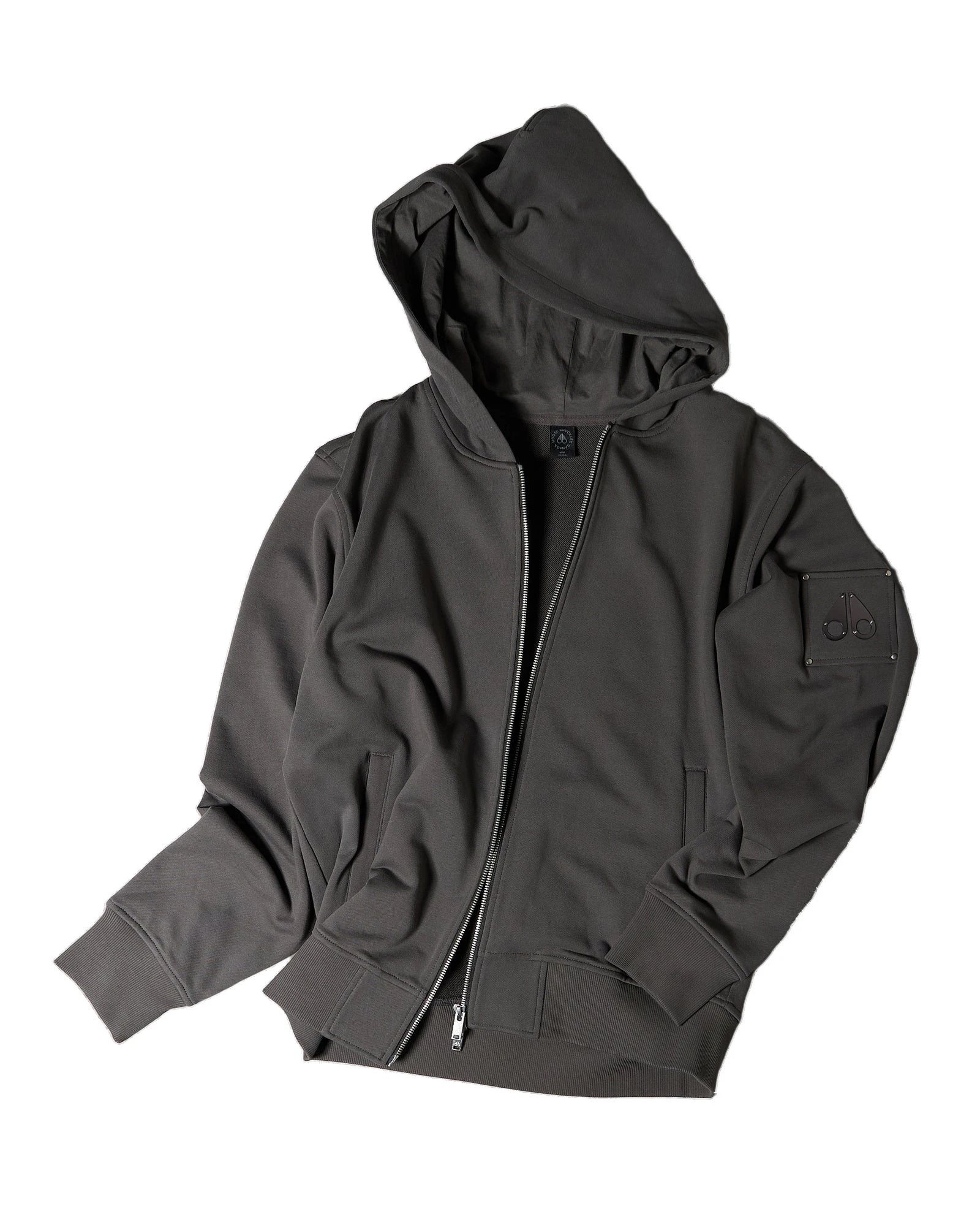 Moose Knuckles Hartsfield Zip-Up Hoodie in Cement Moose Knuckles Hartsfield Zip-Up Hoodie in Cement | Coveti