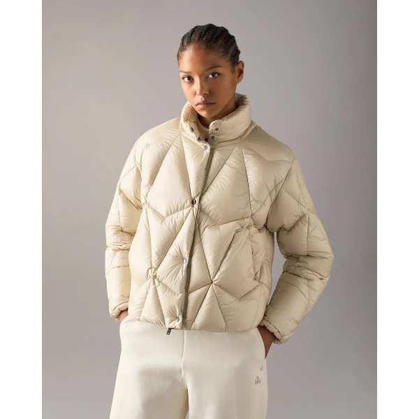 Moose Knuckles Iceberg Quilt Down Puffer in Alabaster | Jackets | Coveti