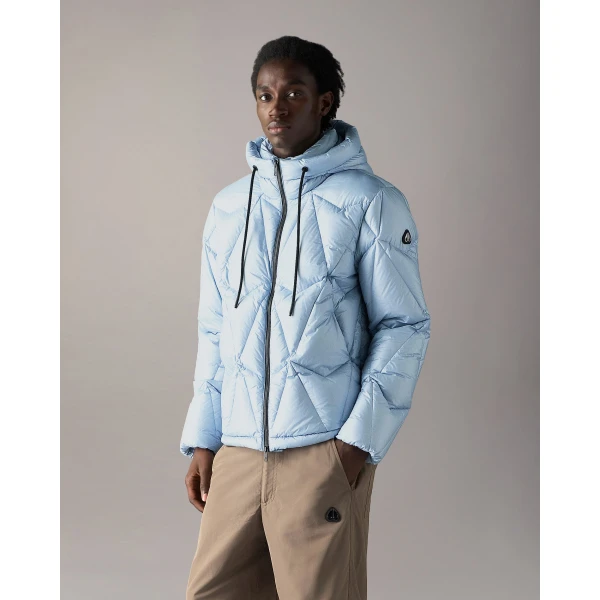 Moose Knuckles Iceberg Quilt Down Puffer in Blue Ice | Men Jackets | Coveti
