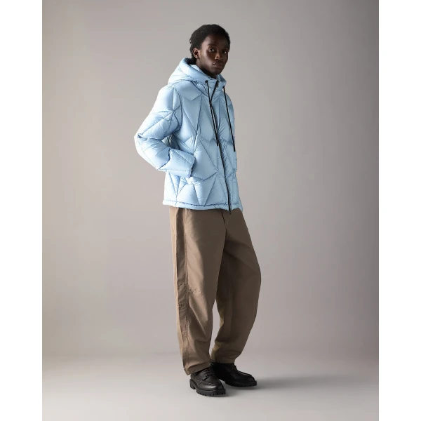 Moose Knuckles Iceberg Quilt Down Puffer in Blue Ice | Men Jackets | Coveti