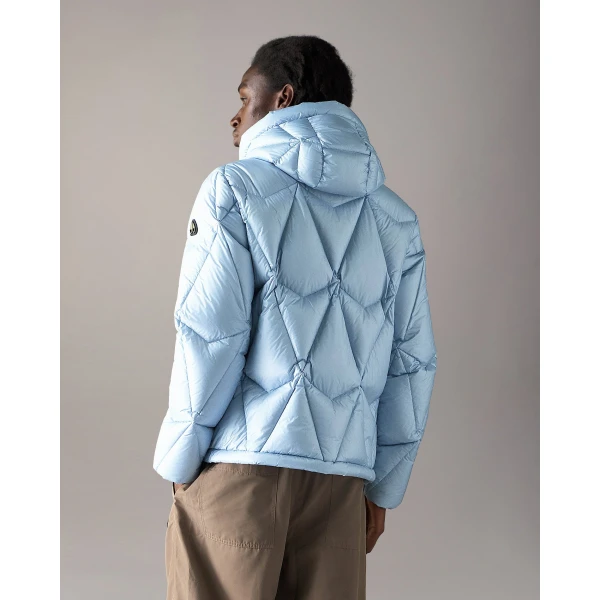 Moose Knuckles Iceberg Quilt Down Puffer in Blue Ice | Men Jackets | Coveti
