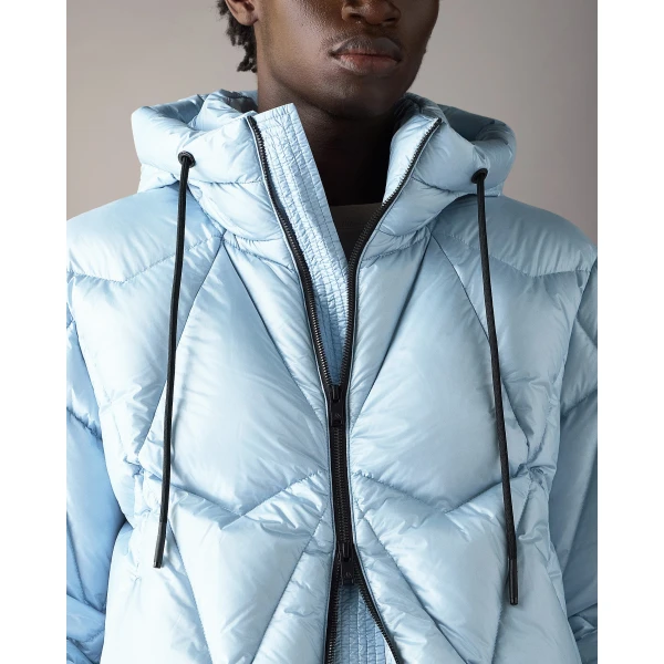 Moose Knuckles Iceberg Quilt Down Puffer in Blue Ice | Men Jackets | Coveti