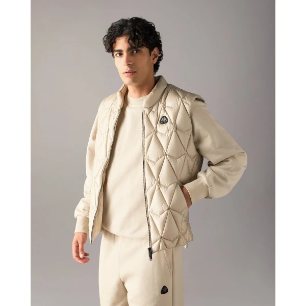 Moose Knuckles Iceberg Quilt Down Vest in Alabaster | Men Jackets | Coveti
