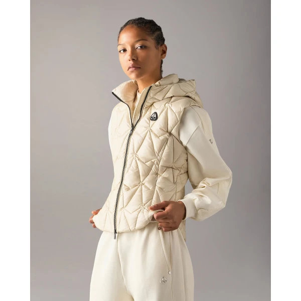 Moose Knuckles Iceberg Quilt Down Vest in Alabaster | Vests | Coveti