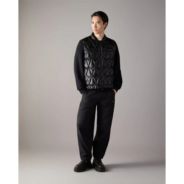 Moose Knuckles Iceberg Quilt Down Vest in Black | Men Jackets | Coveti
