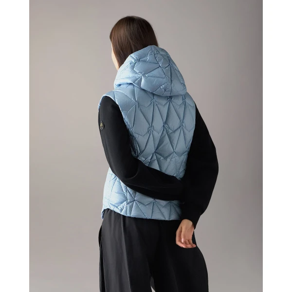 Moose Knuckles Iceberg Quilt Down Vest in Blue Ice | Vests | Coveti
