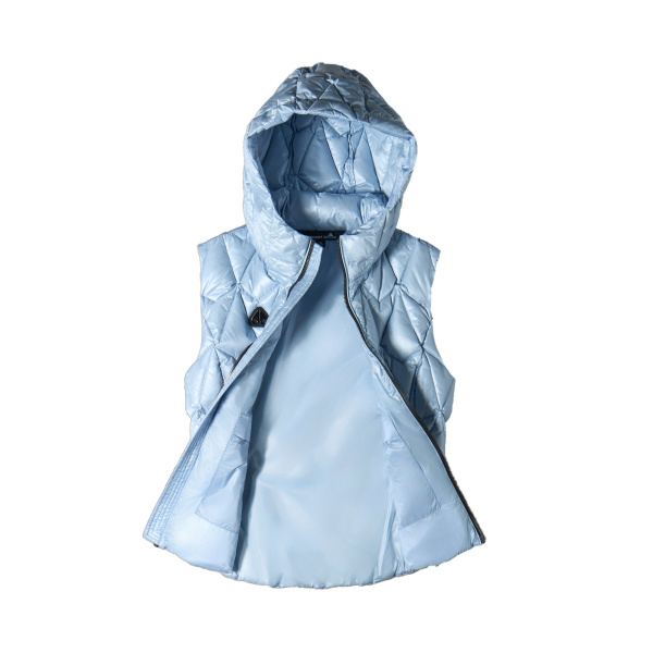 Moose Knuckles Iceberg Quilt Down Vest in Blue Ice | Coveti