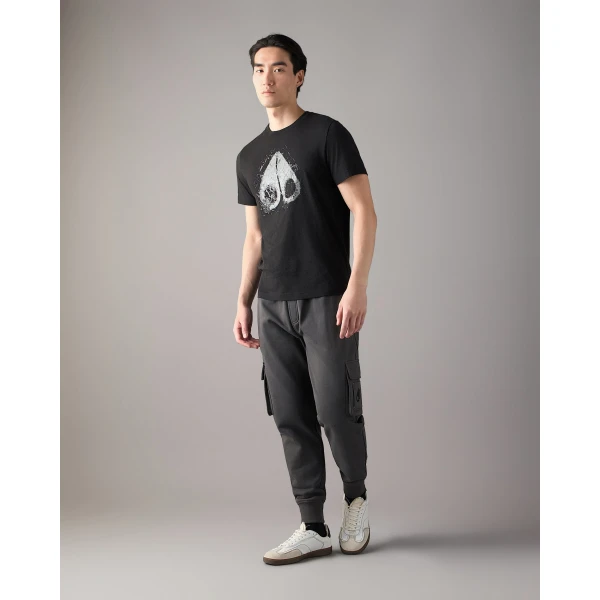 Moose Knuckles Icebreak Logo T-Shirt in Black | T-shirts & vests | Coveti